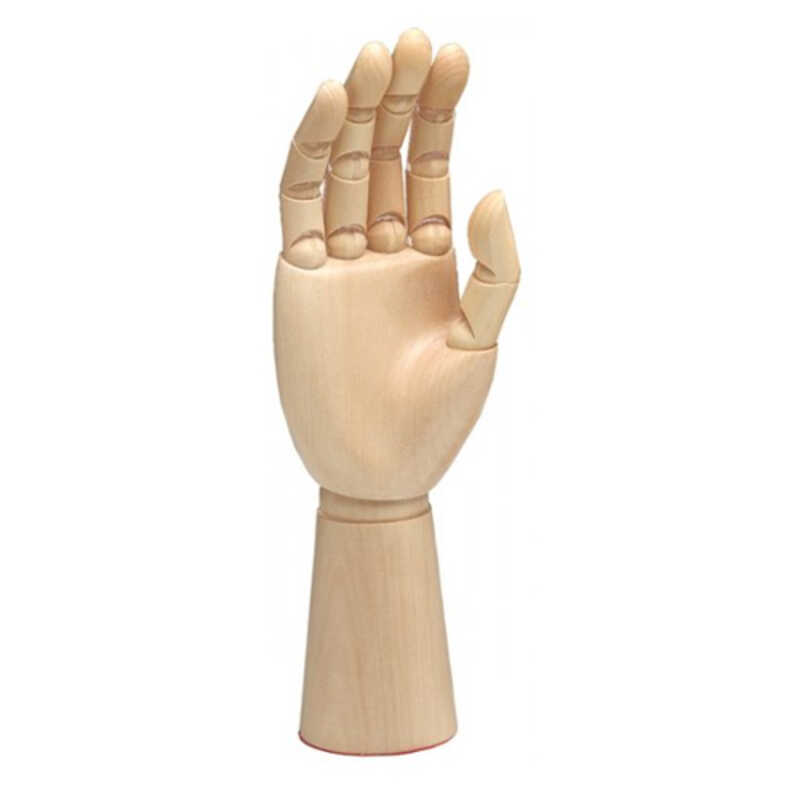MANO DERECHA MASCULINA DE MADERA