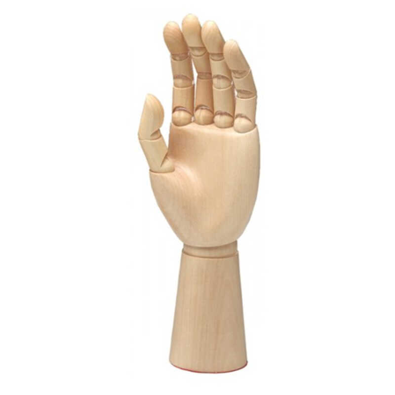 MANO IZQUIERDA MASCULINA DE MADERA