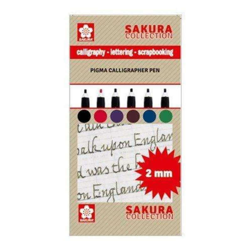 SET CALIGRAFIA 2MM SAKURA 6UDS COLORES
