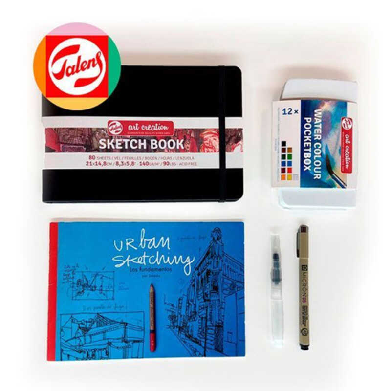 SET URBAN SKETCHING NEGRO