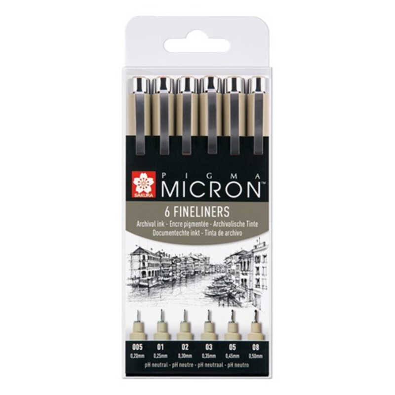 PIGMA MICRON NEGRO ESTUCHE 6