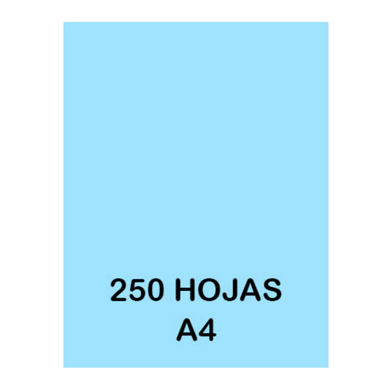 PAQ. 250H. A4 160GR AZUL CIELO BL29