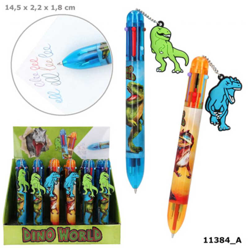 DINO WORLD BOLIGRAFO DE 6 COLORES