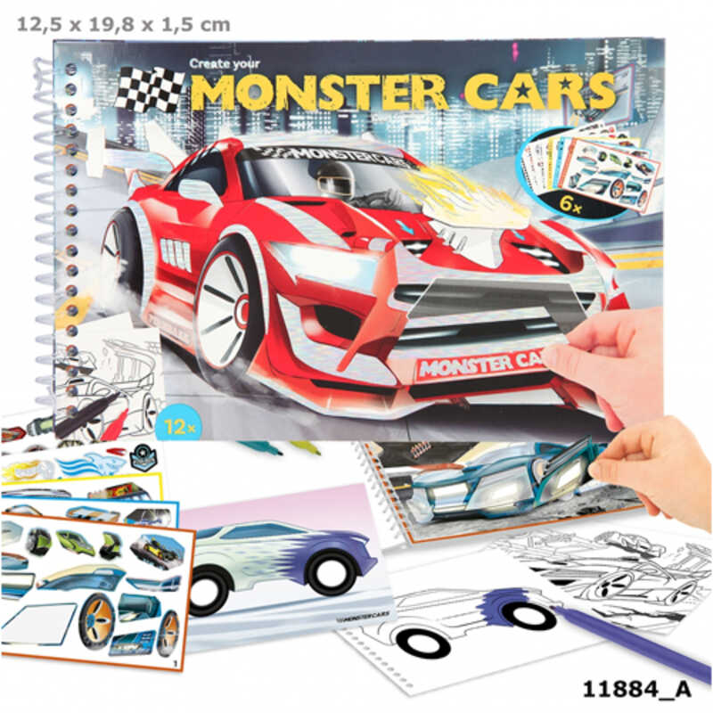 CUADERNO COLOREAR MONSTER CARS