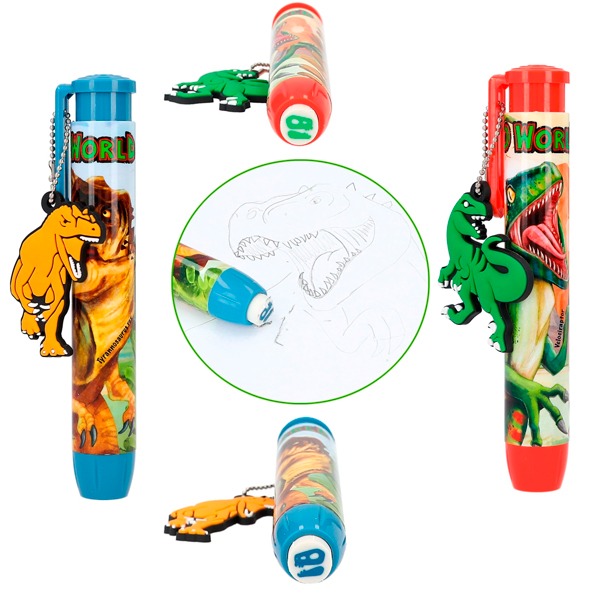 DINO WORLD GOMA DE BORRAR RETRACTIL
