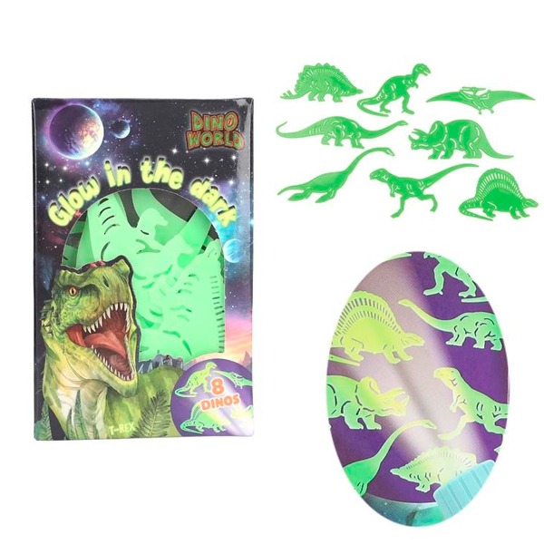 DINO WORLD PEGATINAS GLOW IN THE DARK