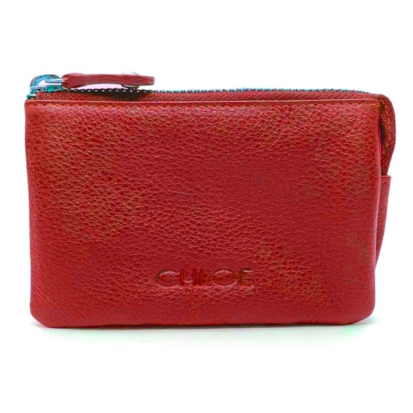 MONEDERO  PIEL SE¥ORA COLOR ROJO