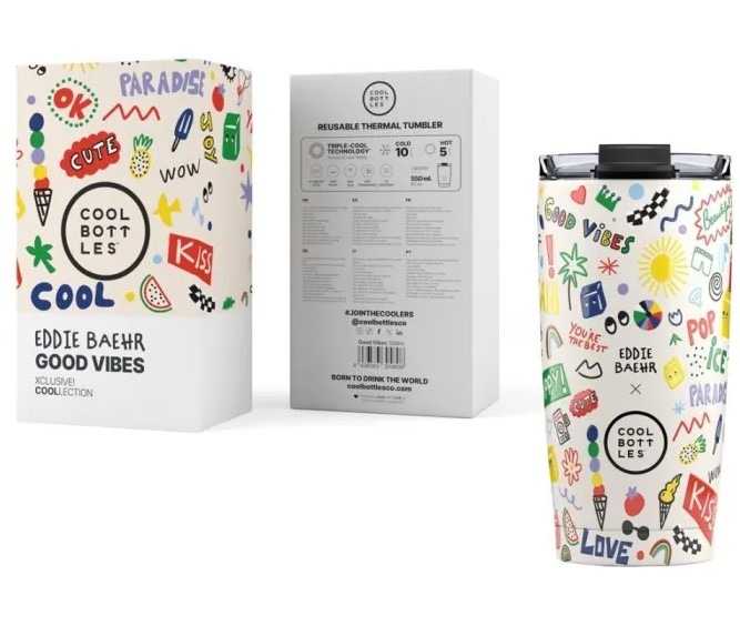 VASO A.INOX TUMBLER 550ML-GOOD VIBES