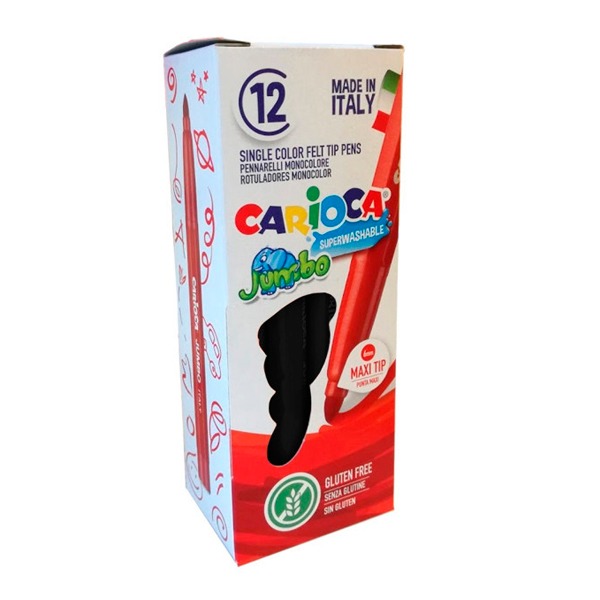 CAJA 12 ROTULADORES JUMBO CARIOCA NEGRO