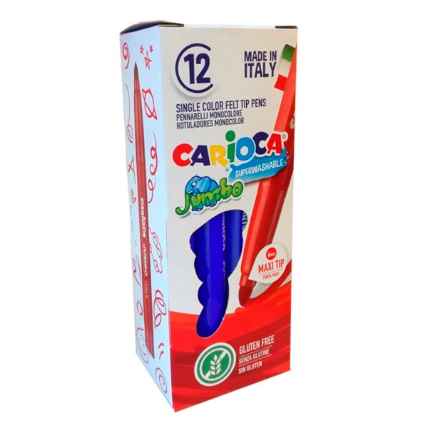 C. 12 ROTULADORES JUMBO CARIOCA AZUL FUE