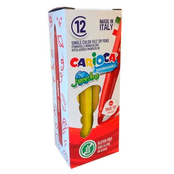 C. 12 ROTULADORES JUMBO CARIOCA AMARILLO