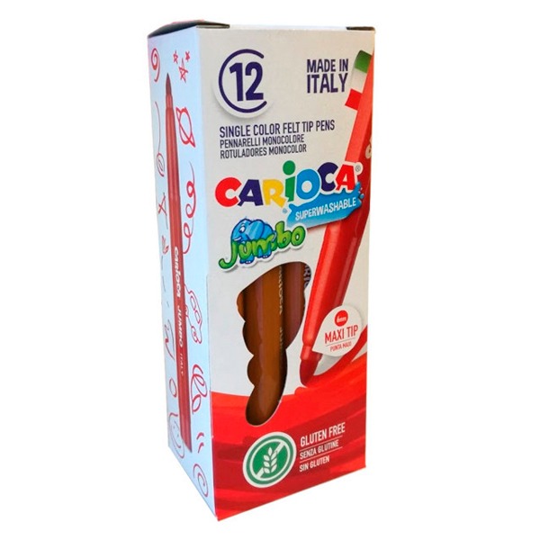 C. 12 ROTULADORES JUMBO CARIOCA MARRON