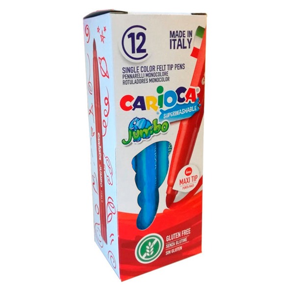 C 12 ROTULADORES JUMBO CARIOCA AZUL CLAR