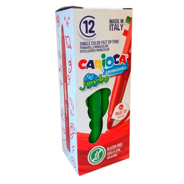 C. 12 ROTULADORES JUMBO CARIOCA VERDE FU