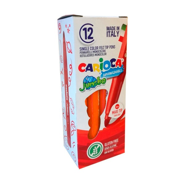 C. 12 ROTULADORES JUMBO CARIOCA CARNE