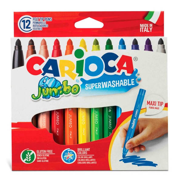 C 12 ROTULADORES CARIOCA JUMBO SUPER