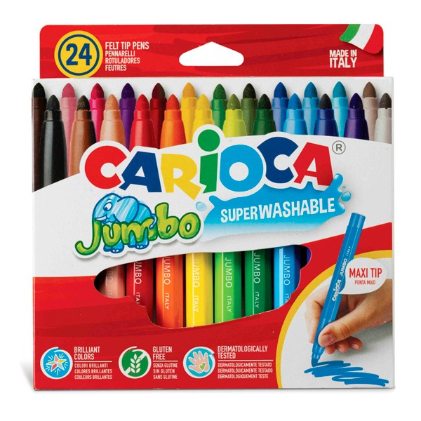 C 24 ROTULADORES CARIOCA JUMBO SUPER