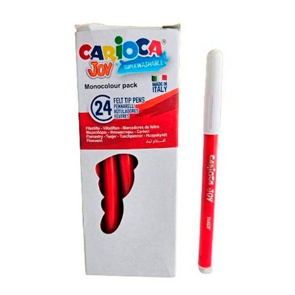 CAJA 24 ROTULADORES CARIOCA JOY ROJO
