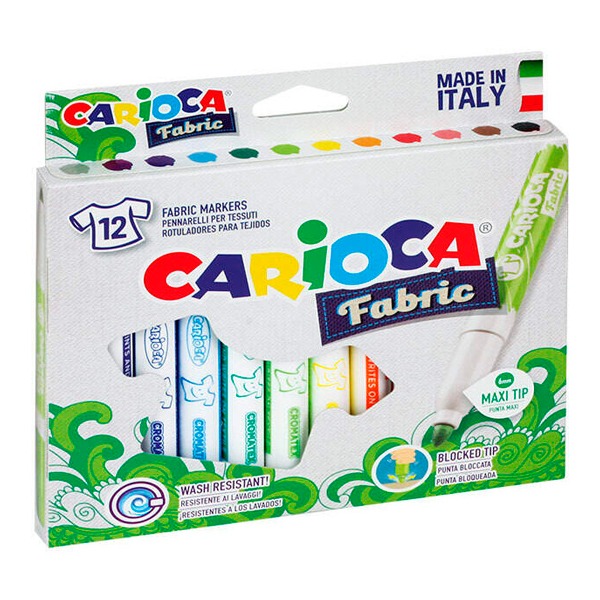 CAJA 12 ROTULADORES TEJIDO MAXI CARIOCA