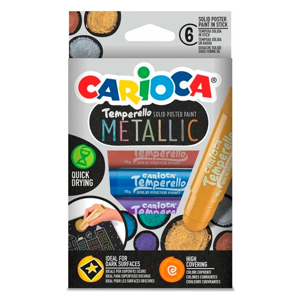 CAJA 6 TEMPERAS METALLIC CARIOCA