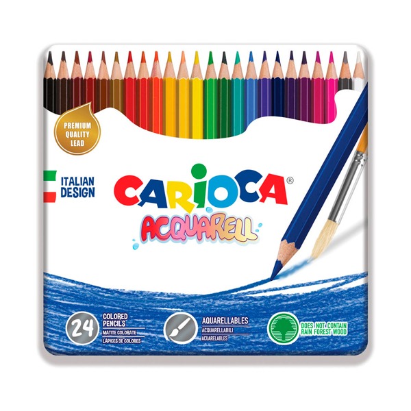 CAJA METALICA 24 ACQUARELL CARIOCA