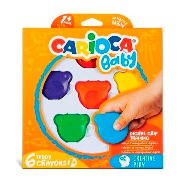 CAJA 6 CERAS TEDDY CRAYONS 1+