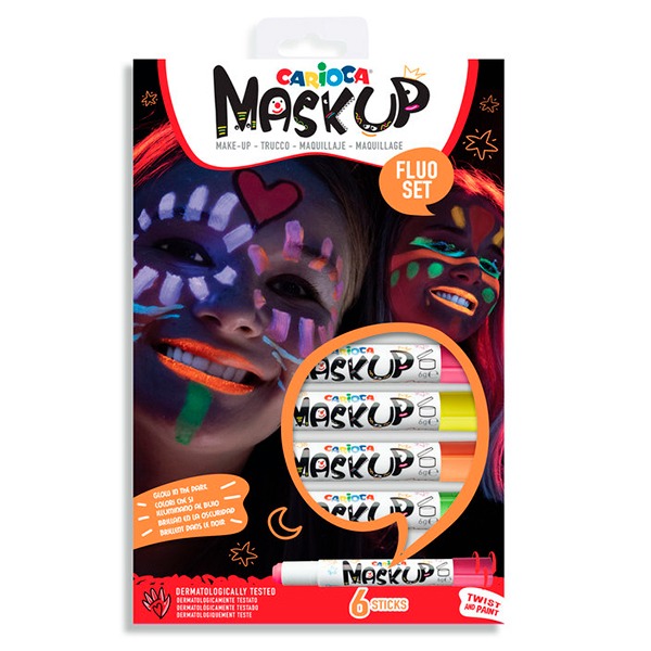 CAJA 6PCS MASK UP NEON CARIOCA