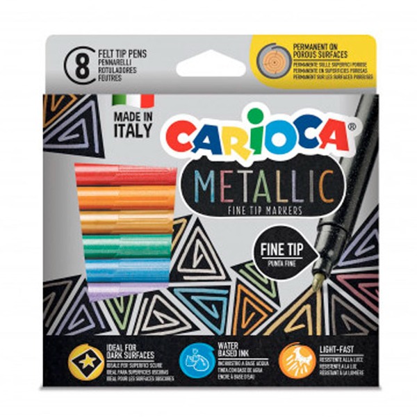 CAJA 8 ROTULADOES METALLIC FINE CARIOCA