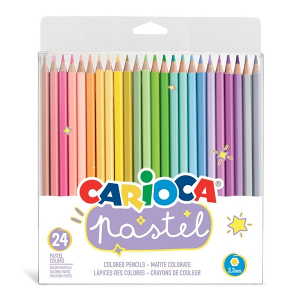 CAJA 24 LAPICES COLORES PASTEL CARIOCA