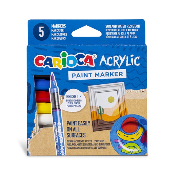 C. 5 ROTULADORES ACRYLIC PINCEL CARIOCA