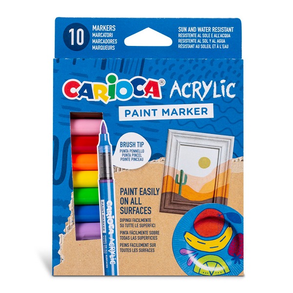 C. 10 ROTULADORES ACRYLIC PINCEL CARIOCA