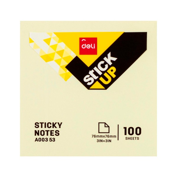 BLOC NOTAS ADH.DELI 100H 76X76MM AMARIL