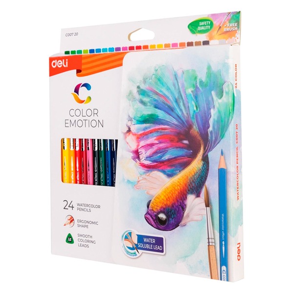 CAJA 24 LAPICES ACUARELABLES DELI COLOR