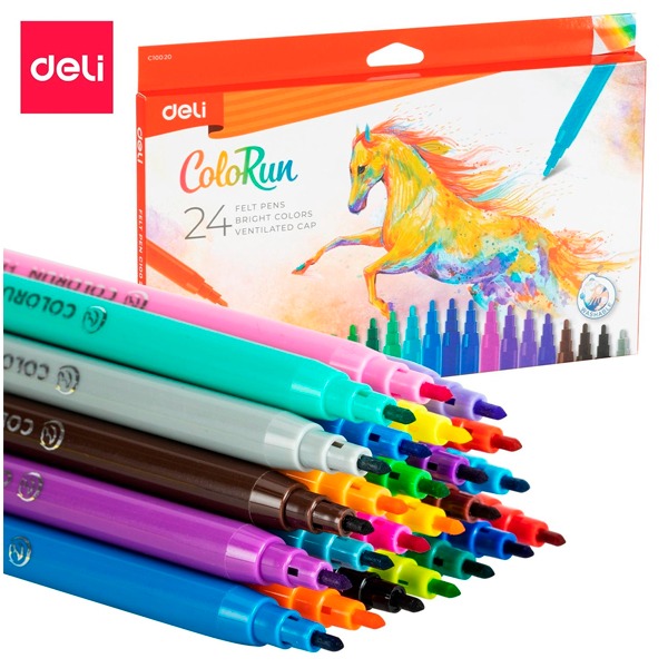 CAIXA 24 ROTULADORES DELI COLORES