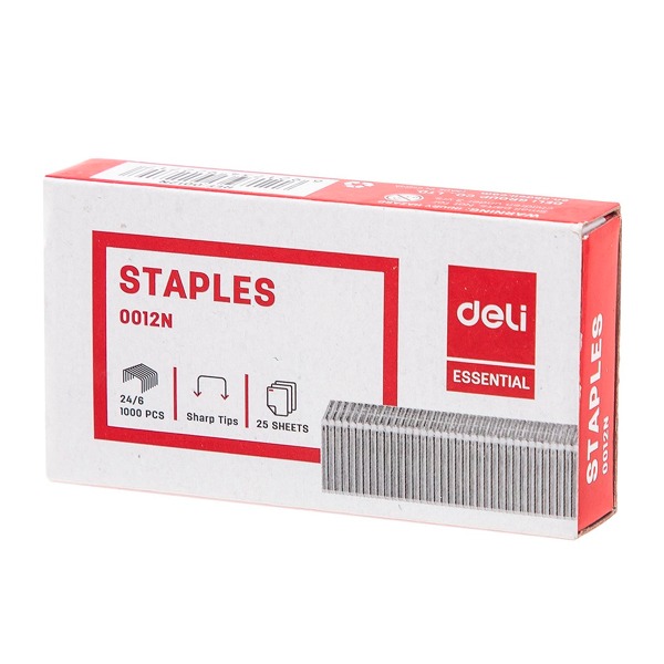 CAJA 1000 GRAPAS DELI GALVANIZADA 24/6