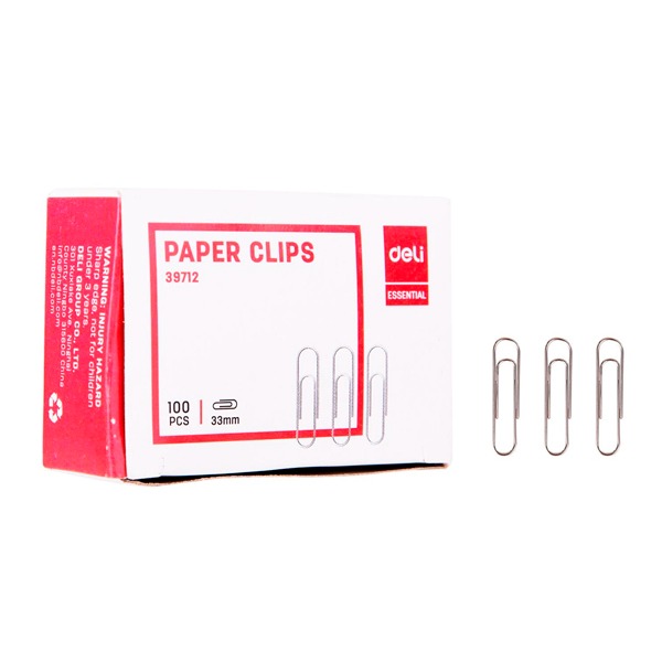 CAJA 100 CLIPS DELI NIQUELATS 33MM