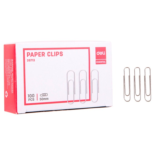 CAJA 100 CLIPS DELI NIQUELADOS 50MM