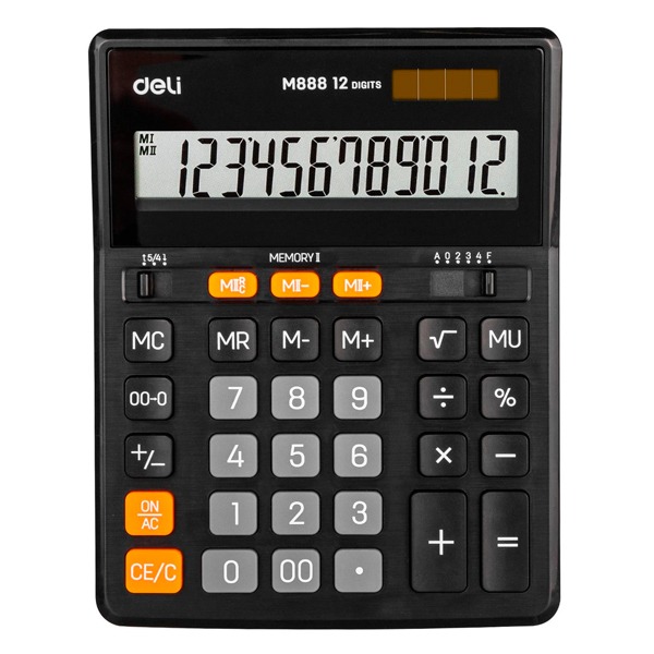 CALCULADROA DELI E888 12 DIGITS NEGRE