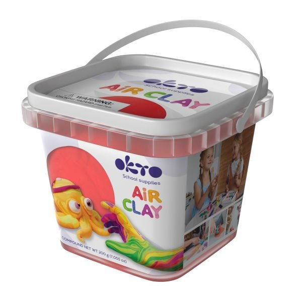 PASTA MODELAR OKTO AIR DRY 910ML ROJO