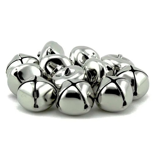 PAQ. 5 CASCABELES 20MM PLATEADOS