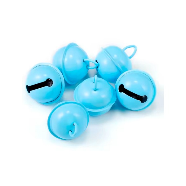 PAQ. 6 CASCABELES 14MM AZUL CLARO
