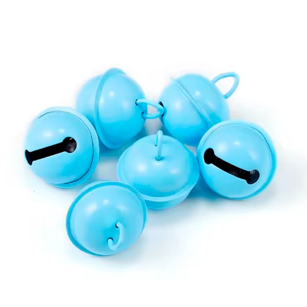 PAQ. 5 CASCABELES 22MM AZUL CLARO