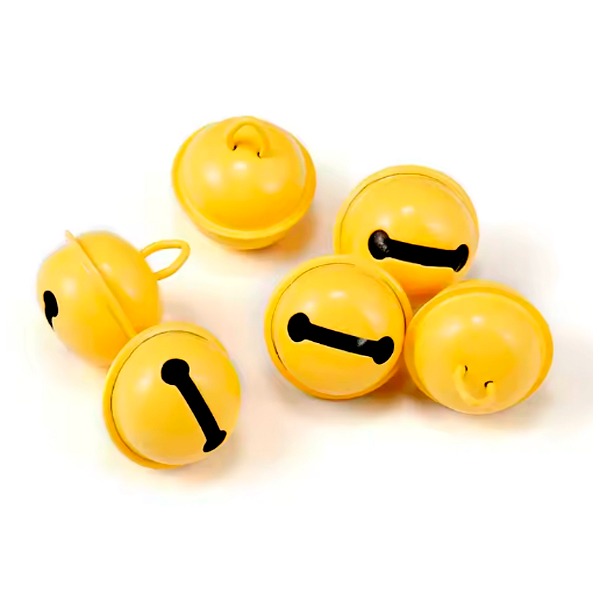 PAQ. 5 CASCABELES 22MM AMARILLO