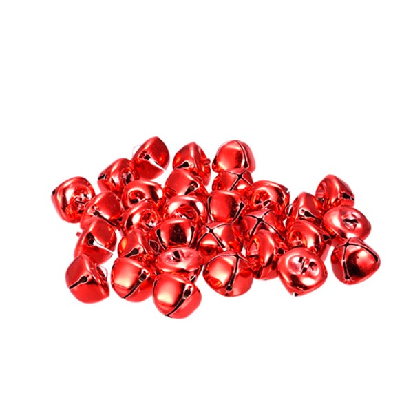 PAQ. 30 CASCABELES 08MM ROJO METALIZADO