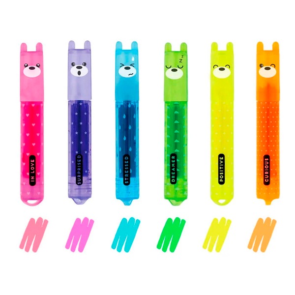 SET 6 MINI FLUORESCENTES TEDDY BEAR