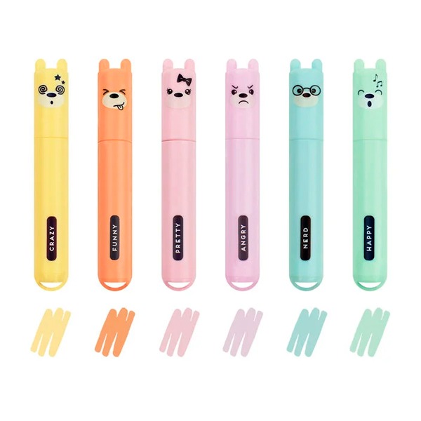 SET 6 MINI FLUORESCENTES TEDDY BEAR