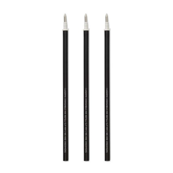 SET 3 RECAMBIOS BOLIG.GEL BORRABLE NEGRO