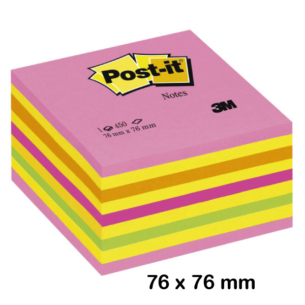 CUBO 450H. CARAMELO/ROSA 76X76 POST-IT