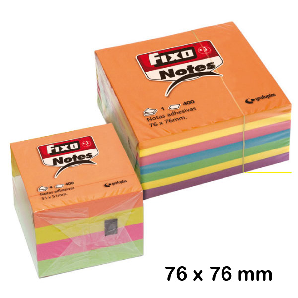PACK 400 NOTAS ADHESIVAS 76X76MM NEON