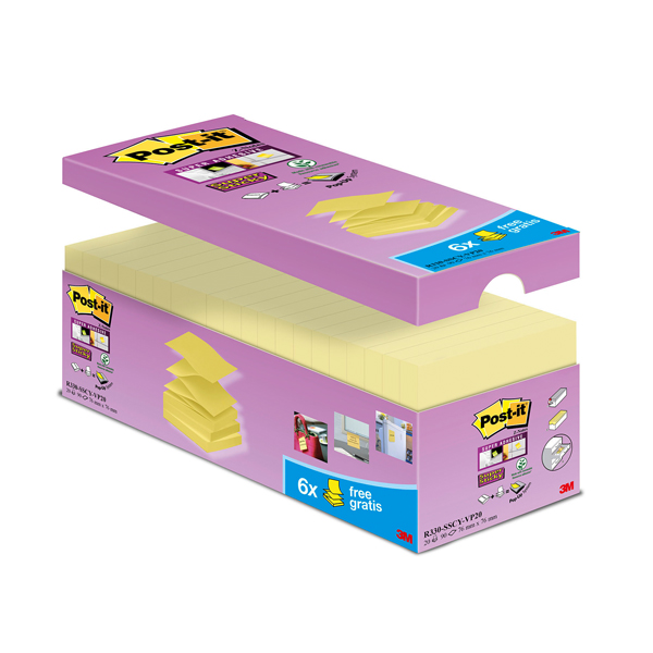 PAQ.20 BLOCS Z POST-IT S.STIC. 76X76 AM